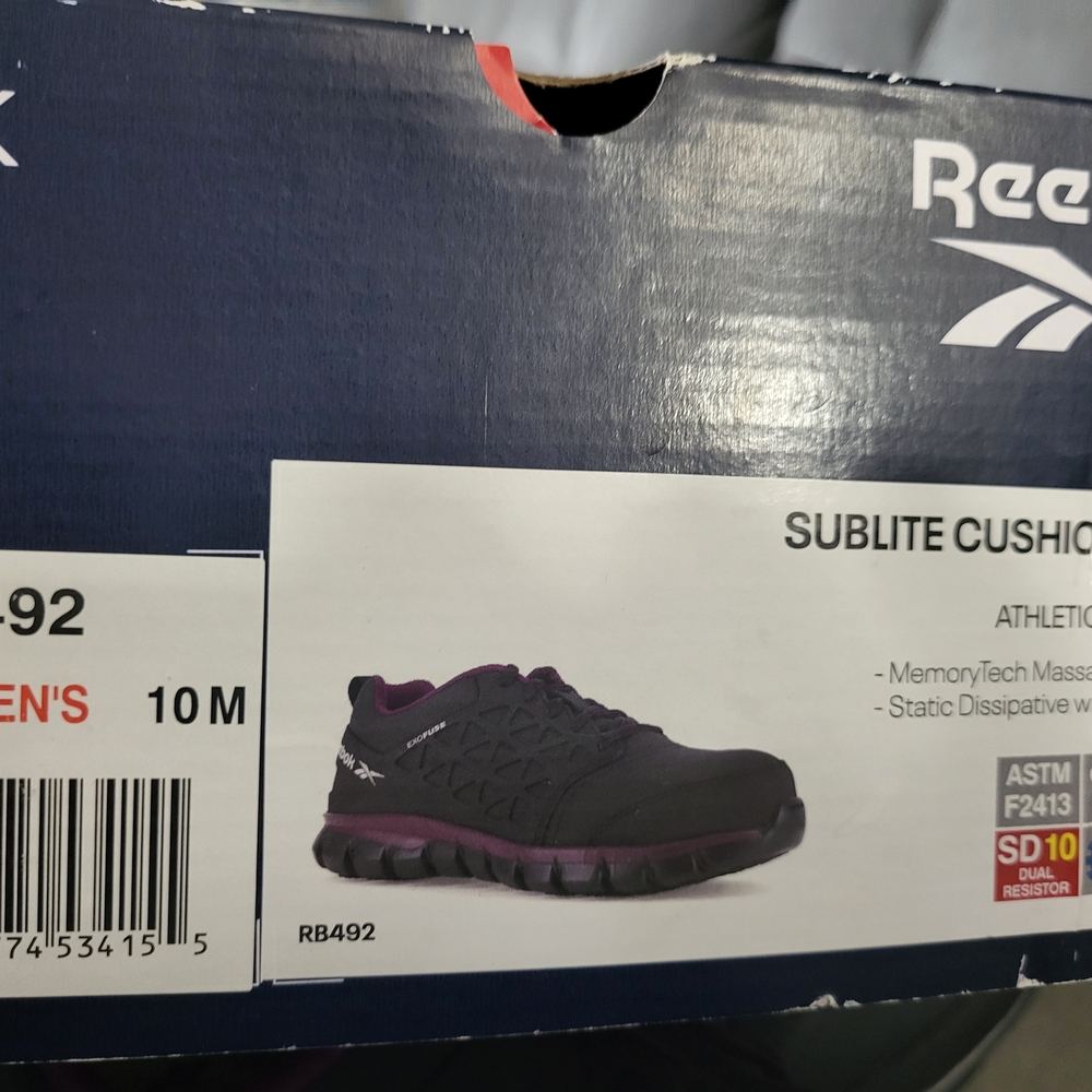 Reebok Women's Black and Purple Athletic Shoes